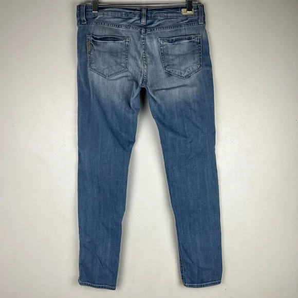 Paige Roxbury Low Rise Peg Leg Jeans Skinny Light Blue Denim Pockets 29 Casual - Picture 5 of 11